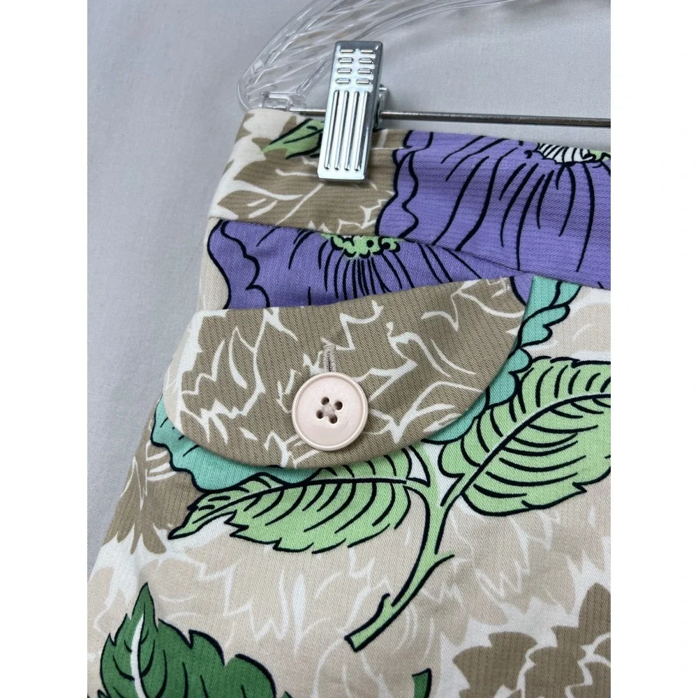 Ann Taylor LOFT Skirt Suit Set Womens 10 Purple Teal Floral Blazer Pencil Skirt